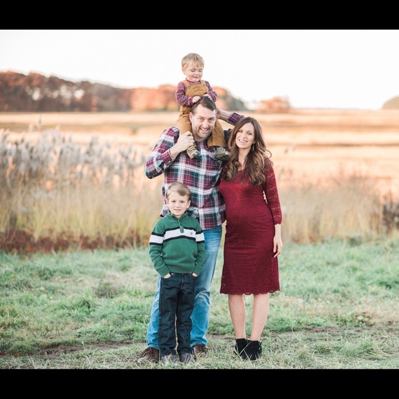 Liz Claiborne maroon lace dress - Picture 2 of 2